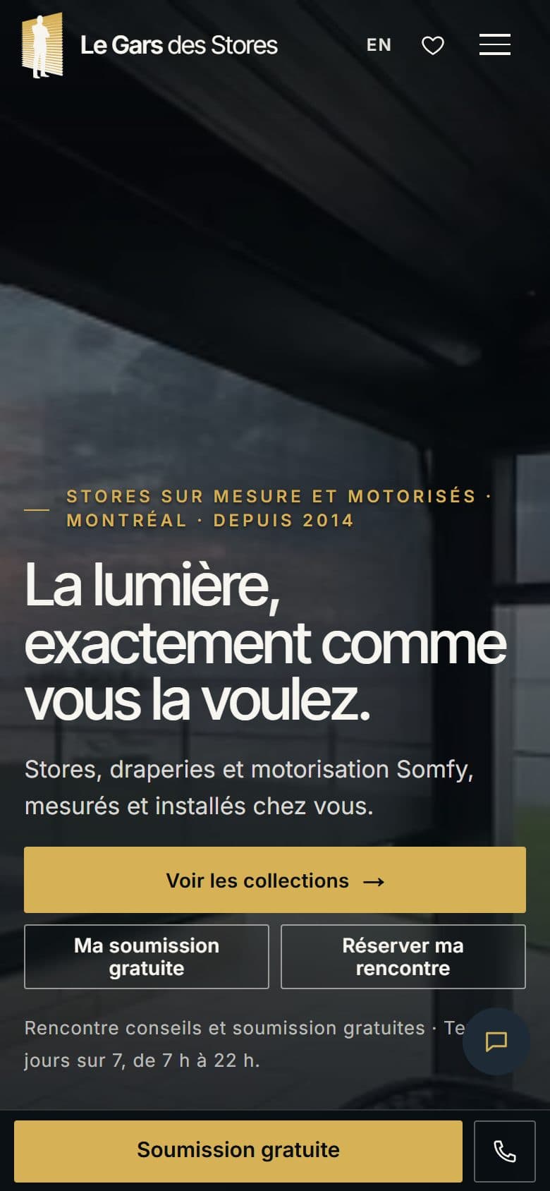 Le site legarsdesstores.com sur cellulaire