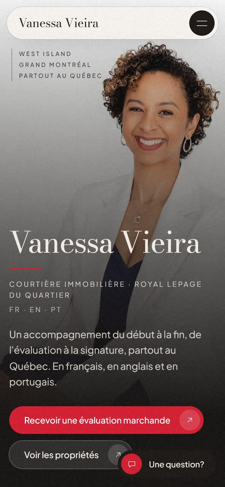 Le site vanessavieiravendu.com sur cellulaire
